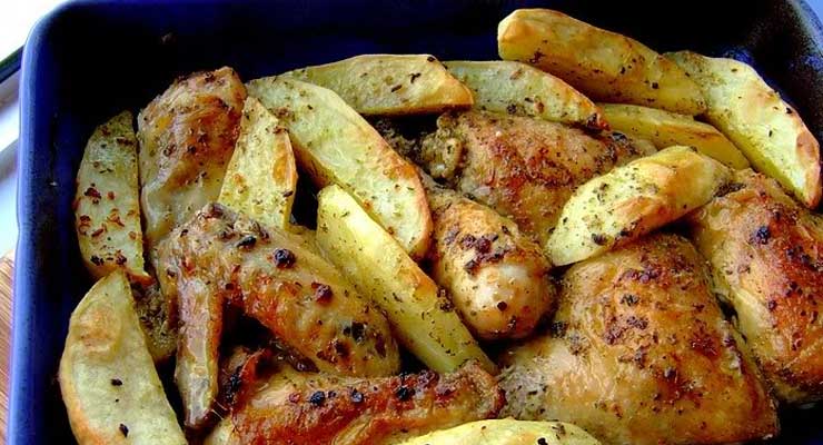 Receta de Pollo Griego con Papas al Limón