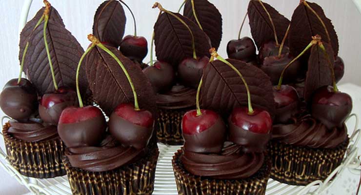 Cupcakes de Cereza con Chocolate y Brandy